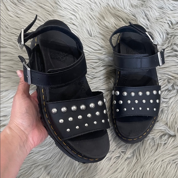 Dr. Martens Shoes - Dr. Martens Black  Sandals with Silver Studs